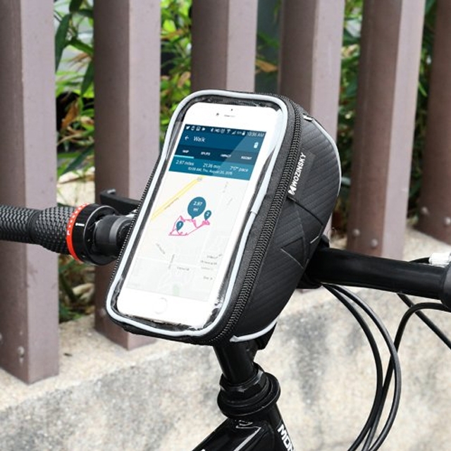 Bicycle Front Frame Handlebar Bag Touch Screen Phone Holder 6,5