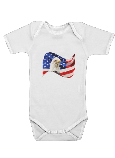 American Eagle and Flag voor Baby short sleeve onesies