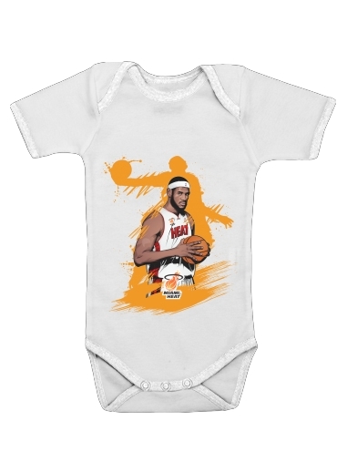  Basketball Stars: Lebron James voor Baby short sleeve onesies