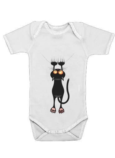  Black Cat Cartoon Hang voor Baby short sleeve onesies