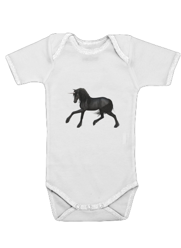  Black Unicorn voor Baby short sleeve onesies