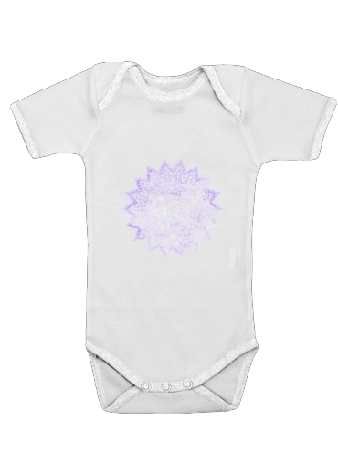  Bohemian Flower Mandala in purple voor Baby short sleeve onesies