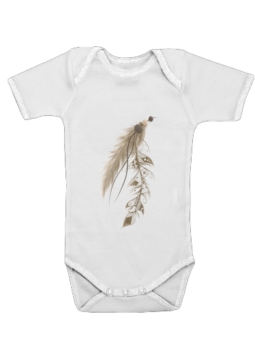  Boho Feather voor Baby short sleeve onesies