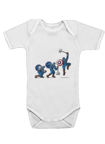  Captain America - Thor Hammer voor Baby short sleeve onesies