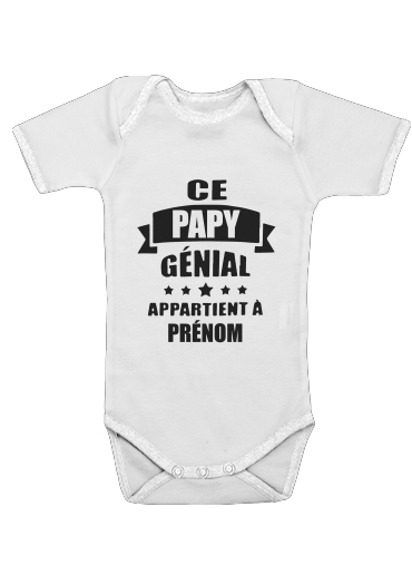  Ce papy genial appartient a prenom voor Baby short sleeve onesies