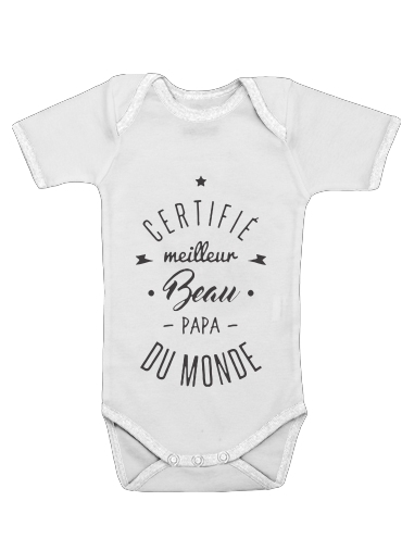  Certifie meilleur beau papa voor Baby short sleeve onesies