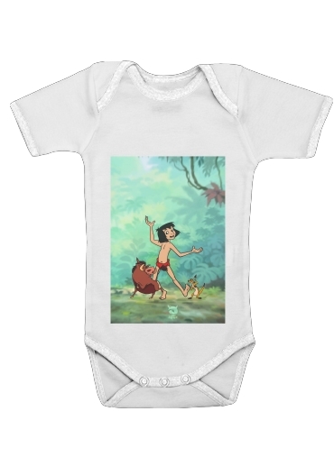  Disney Hangover Mowgli Timon and Pumbaa  voor Baby short sleeve onesies