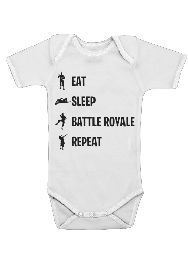  Eat Sleep Battle Royale Repeat voor Baby short sleeve onesies