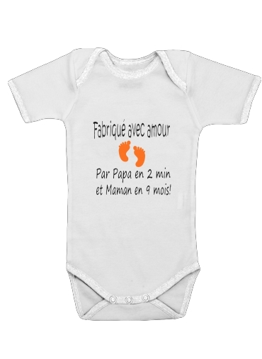  Fabriquer avec amour Papa en 2 min et maman en 9 mois voor Baby short sleeve onesies