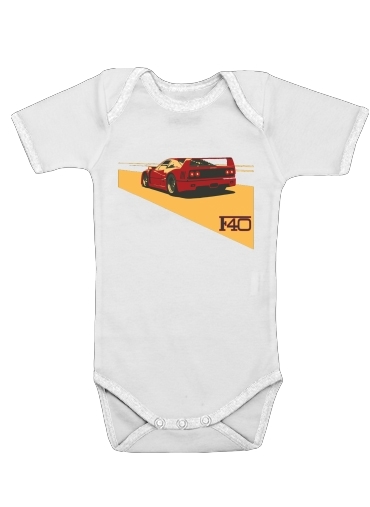  Ferrari F40 Art Fan voor Baby short sleeve onesies