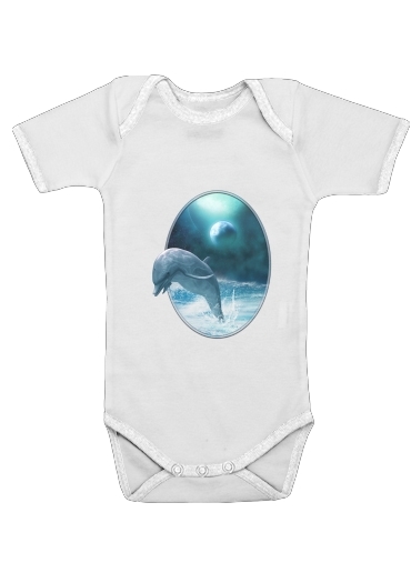  Freedom Of Dolphins voor Baby short sleeve onesies