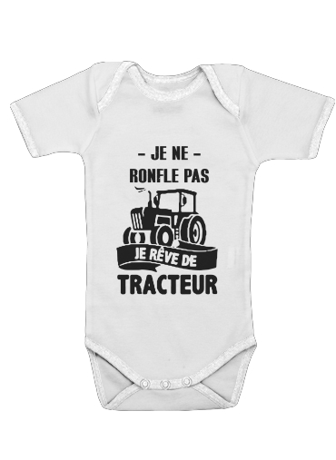  Je ne ronfle pas je reve de tracteur voor Baby short sleeve onesies