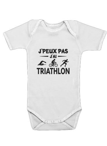  Je peux pas j ai Triathlon voor Baby short sleeve onesies