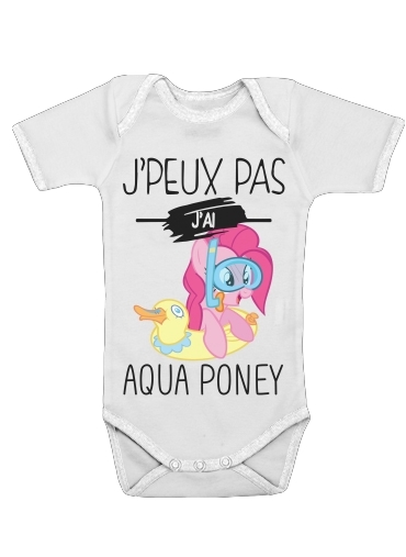  Je peux pas jai aqua poney girly voor Baby short sleeve onesies