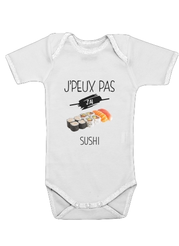  Je peux pas jai sushi voor Baby short sleeve onesies