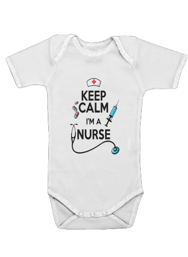  Keep calm I am a nurse voor Baby short sleeve onesies