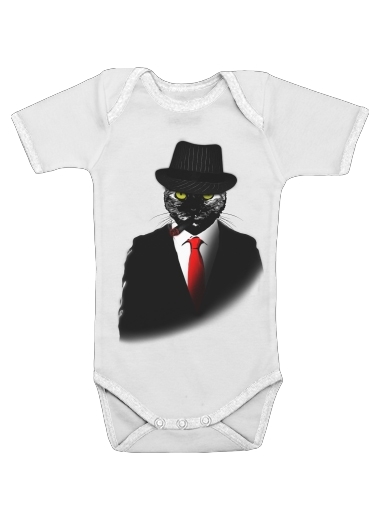  Mobster Cat voor Baby short sleeve onesies