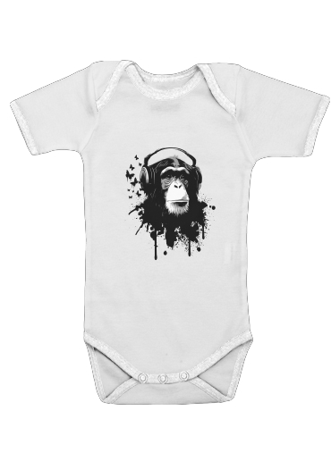  Monkey Business - White voor Baby short sleeve onesies