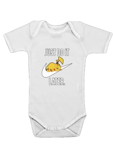  Nike Parody Just Do it Later X Pikachu voor Baby short sleeve onesies