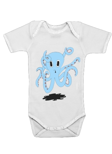  octopus Blue cartoon voor Baby short sleeve onesies