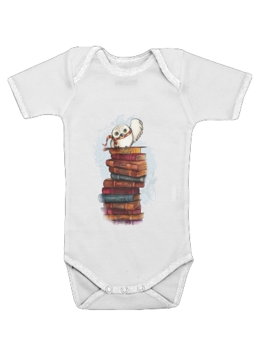  Owl and Books voor Baby short sleeve onesies