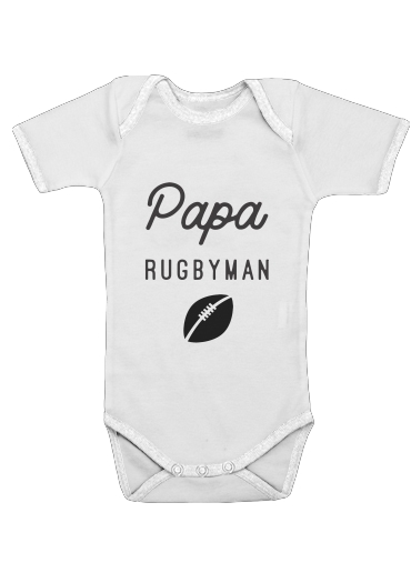  Papa Rugbyman voor Baby short sleeve onesies