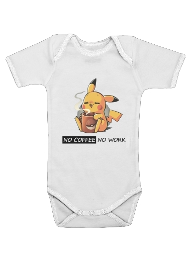  Pikachu Coffee Addict voor Baby short sleeve onesies
