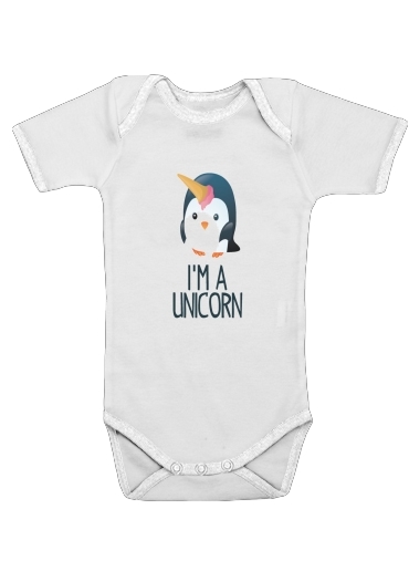  Pingouin wants to be unicorn voor Baby short sleeve onesies