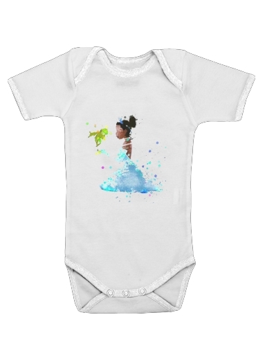  Princess Tiana Watercolor Art voor Baby short sleeve onesies