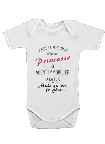  Princesse et agent immobilier voor Baby short sleeve onesies