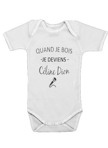  Quand je bois je deviens Celine Dion Prenom personnalisable voor Baby short sleeve onesies