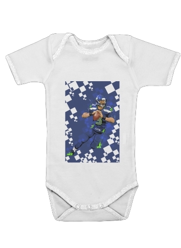  Seattle Seahawks: QB 3 - Russell Wilson voor Baby short sleeve onesies