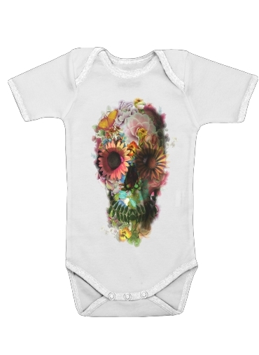  Skull Flowers Gardening voor Baby short sleeve onesies