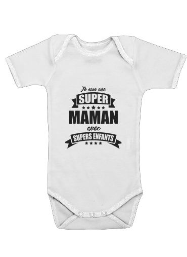  Super maman avec super enfants voor Baby short sleeve onesies