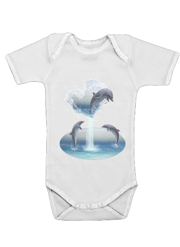  The Heart Of The Dolphins voor Baby short sleeve onesies