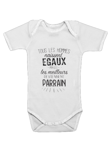  All men are born equal the best become godfather voor Baby short sleeve onesies