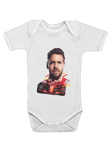  Vettel Formula One Driver voor Baby short sleeve onesies