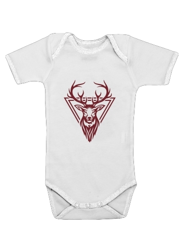 Vintage deer hunter logo voor Baby short sleeve onesies