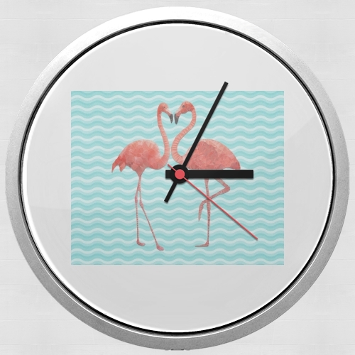  flamingo love voor Wandklok
