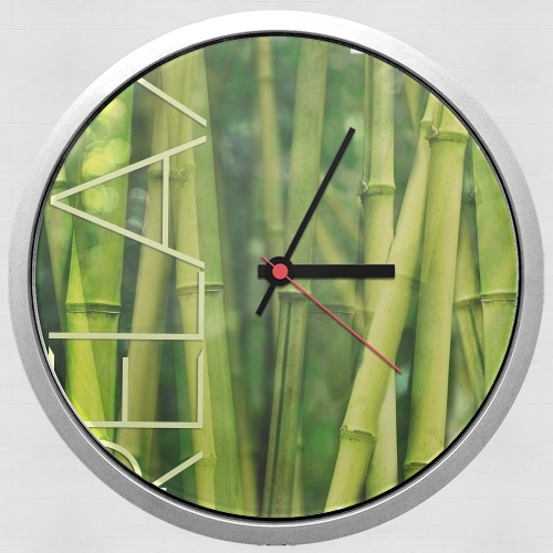  green bamboo voor Wandklok