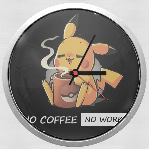  Pikachu Coffee Addict voor Wandklok