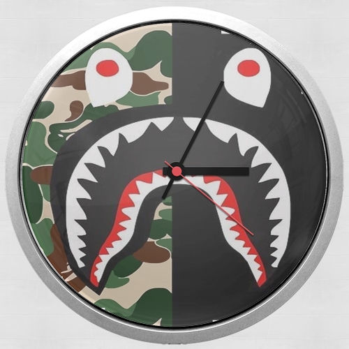  Shark Bape Camo Military Bicolor voor Wandklok