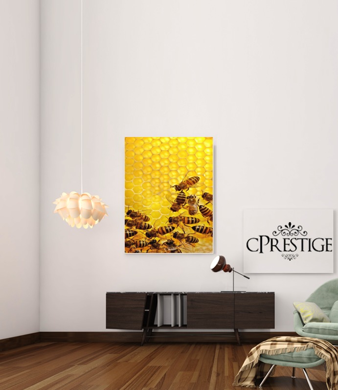  Bee in honey hive voor Bericht lijm 30 * 40 cm