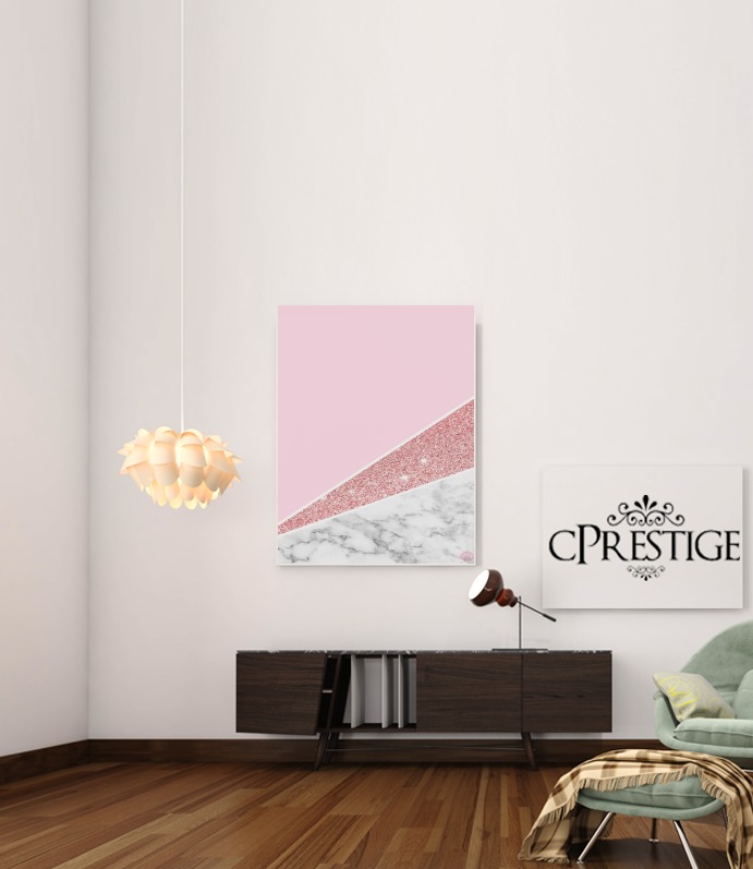  Initiale Marble and Glitter Pink voor Bericht lijm 30 * 40 cm