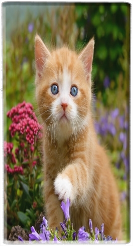  Cute ginger kitten in a flowery garden, lovely and enchanting cat voor draagbare externe back-up batterij 5000 mah Micro USB
