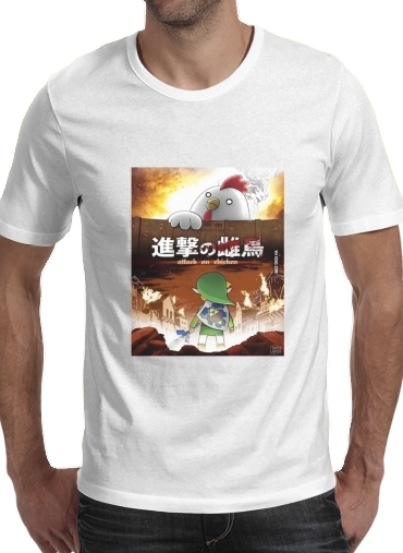  Attack On Chicken voor Mannen T-Shirt