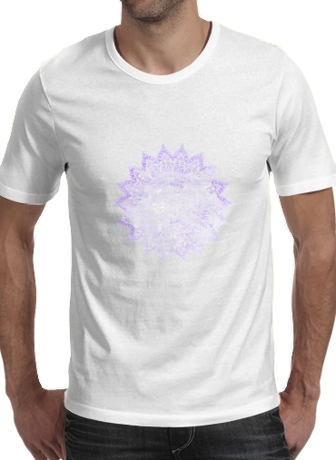  Bohemian Flower Mandala in purple voor Mannen T-Shirt