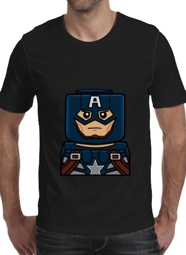 zwart- Bricks Captain America voor Mannen T-Shirt