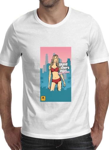  GTA collection: Bikini Girl Miami Beach voor Mannen T-Shirt