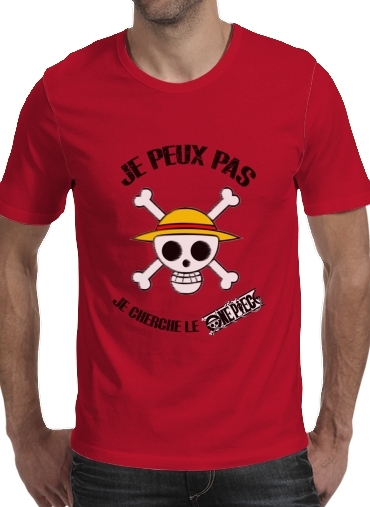 rood- I cant Im looking for the One Piece voor Mannen T-Shirt